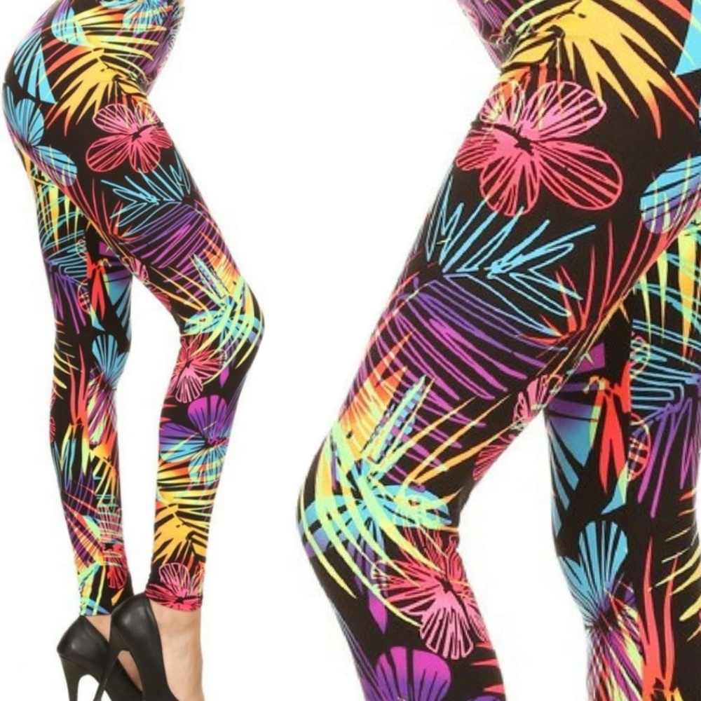 OS Leggings - Wicked Soft Tropical Vibes
